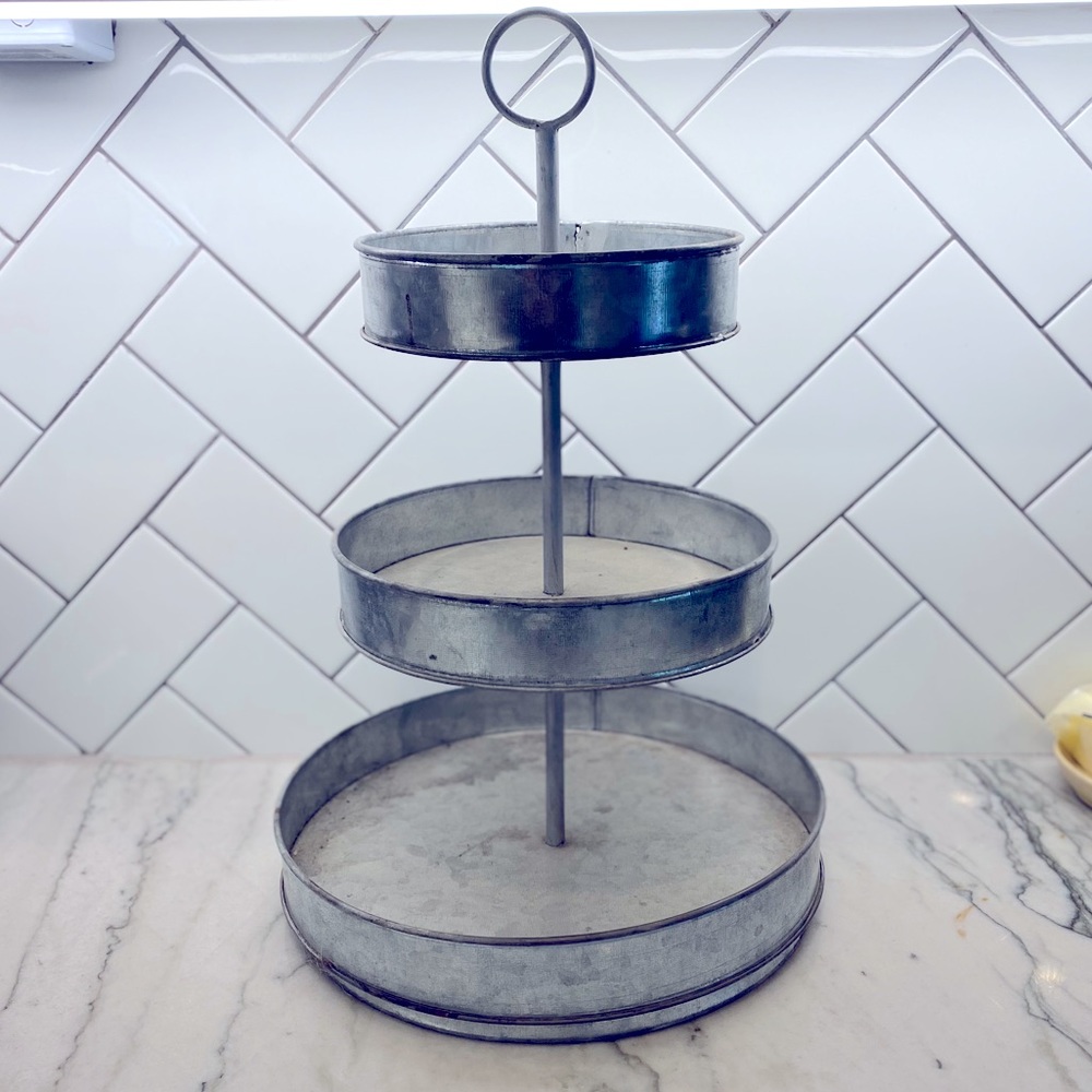 Galvanized Farmhouse Three Tiered Display
